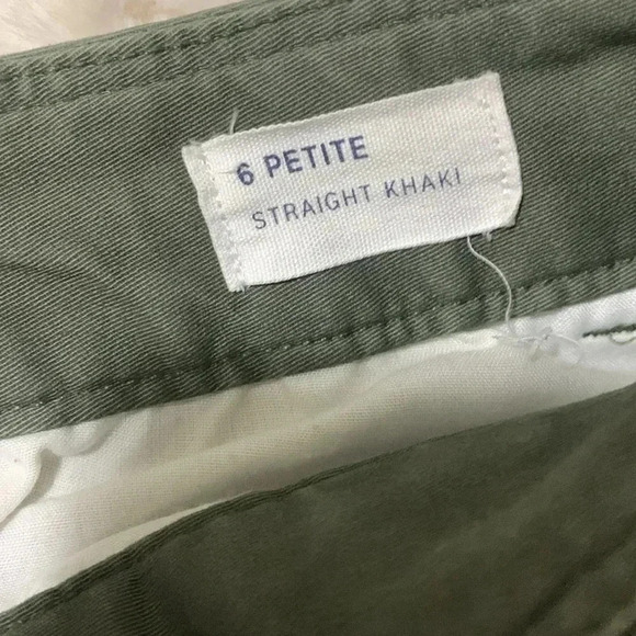 Women’s Gap Straight Khaki Cropped Pants Size 6 Petite Green EUC - Picture 7 of 8